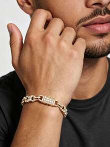 1pc Infinity Symbol Cubic Zirconia Bracelet, Street Casual Style, Hip-Hop Fashion Design, Versatile Commute Elegant, Unisex, Christmas Valentine's Day Gift For Family Friends Classmates, Party Gift - Multicolor - View 1