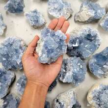 1pc AAA+ Celestine Cluster Crystal, Celestine Geode Mineral Specimen, Home Decor Crystal, Jewelry Pattern, Jewelry Making, Mother's Day, Thanksgiving - Baby Blue - View 1