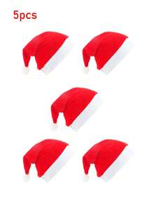 10pcs/5pcs/3pcs/2pcs/1pc Santa Claus Soft Wool Christmas Hat - Red, Machine Washable, Perfect For Holiday Parties And Decorations, Christmas Decor. Christmas Gift. Family Hat Suitable For Boys And Girls - Multicolor - View 12
