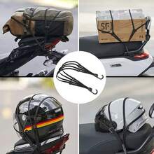 2Pcs Car Helmet Fixing Buckle With Anti-Slip Mesh Net, Motorcycle Car Universal, Adjustable Telescopic Storage Organizer Set For Cars Motorcycles - K - View 1