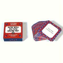 1Set/50pcs <How Well Do You Know Me?> Cards,After Dinner Amusements Question Conversation Card Game,Truth Or Dare Style Fun Icebreaker Game,For Family Gathering,Friend Meetup,Holiday Game Night,Christmas & New Year Indoor Group Activities - Multicolor - View 3