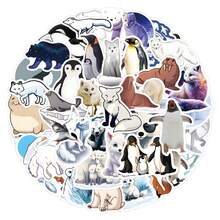 60PCS Artic Animals Stickers, A Set Of Vibrant And Colorful Beautiful Stickers, Suitable For All Kinds Of Holidays, Party, Laptops, Tablet, Skateboards, Journals, Scrapbooks, Water Bottles - one-size - View 10