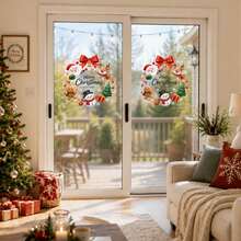 Merry Christmas Window Stickers, Santa Claus, Reindeer, Snowman, Gingerbread Man, Christmas Tree Static Cling Window Decals, No Glue Needed, Holiday Glass Door And Window Decoration - Christmas - View 3