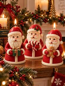 Santa Claus Silicone Mold, Cute Santa Claus Figure Candle Mold, For Wax, Resin, Soap, Holiday Table Decor Handmade Crafts - Christmas Candle Silicone Mold - View 2