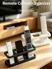 1pc Remote Control Holder, 3-Tier Hollow Storage Rack, Multi-Size Remote Control Stand For Desktop, Living Room/Coffee Table Display Rack, Autumn Home Decor, Bedroom/Living Room/Study/Home Decorative Storage, Christmas, New Year, Essential Storage For Rental Homes, Best Choice For Housewarming Gifts - Multicolor - View 6