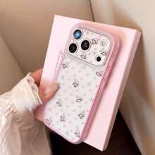 Kavenfort Autumn/Winter "Star Monkey" Phone Case, Compatible With Apple 18 Pro Max, 17, Brown Frame, 15 Model, Matte Surface, Cute, Sweet, Girly, Korean Style, Adorable, Niche, Cute Pet Pattern, Soft Girly Style - Rose Pink - View 2