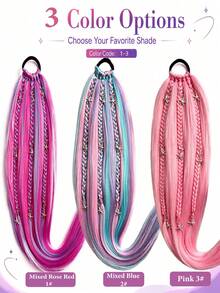 24 Inch Women's Synthetic Ponytail Wig/Elastic Rope New Braided Wig/Thickened Elastic Rope/More Durable/Suitable For Daily Wear/Also Suitable For Parties And Gatherings/Colorful Wig/Party Wig/Costume Wig - Multicolor - View 9