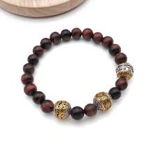 2pcs Vintage Carved Metal Beaded Hollow Barrel Beads DIY Handmade Bracelet Accessories Materials - Multicolor - View 5