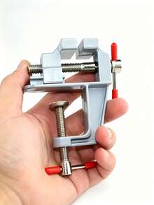 1pc Mini Aluminum Alloy Bench Vise, C-Clamp Table Vise, Portable Small Desktop Clamp, DIY Craft Jewelry Woodworking Fixed Vice, Adjustable Workbench Clamping Tool - Bench Vise - View 4