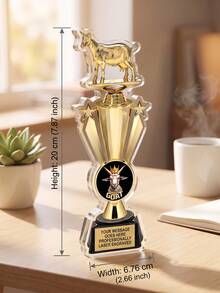 1pc Personalized GOAT Acrylic Trophy Award, Custom Photo And Text Golden Goat Champion Cup With Star Decor, Funny Greatest Of All Time Recognition Prize For Sports Game, Office Team Award, Competition Souvenir Gift - Multicolor - View 7