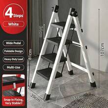 1pc 2-Step Folding Step Stool With Non-Slip Pedals, Foldable Design, Sturdy And Durable, Perfect For Kitchen And Home Use - Multiple Styles - View 3