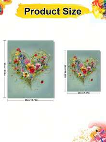 DIY Heart Shaped Floral Ladybug (Frameless Or Framed 8x12 / 16x20 Inches) Paint By Numbers Kit(Acrylic) Arts & Crafts For Adult Beginners, Home Wall Decor, And Unique Holiday Gifts For Flower Lovers - Sets - View 2