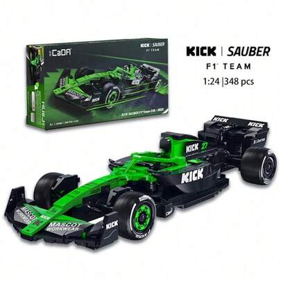 CaDA- 1:24 KICK SAUBER F1 TEAM C45-2025 Building Blocks Racing Car 348pcs, Celebrity Endorsed, Worth Collecting, Perfect Birthday Gift For Children 8+ Years Old, Boys And Girls