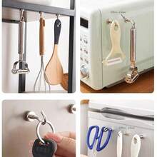 20/10/5/1pc/Set Strong Neodymium Magnet Hooks, Rust-Proof Stainless Steel No-Drill No-Nail Magnetic Hooks, High Load-Bearing Multi-Purpose Hooks, Suitable For Kitchen Refrigerator, Grill, Garage, Storage Room, Home Organization - Silver - View 6