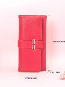 New Women Soft PU Fashion Casual Large Capacity Multi-Function Clutch Card Holder Coin For Gift Convenient Carryout Birthday Christmas For Women Wallet Purse Wallet Long Wallet - Burgundy - View 5