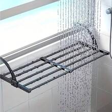 38-55 cm Verstellbarer Wäscheständer für Balkongeländer, Multifunktionaler Turm-Heizkörper Wäschetrockner, Gunmetal Finish - Schwarz - Übersicht 5