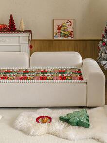 1pc Christmas Pattern Chenille Sofa Cushion Cover, Holiday Home Living Room Sofa Cover, Non-Slip Bottom, Pet-Friendly Scratch-Resistant, Machine Washable, Suitable For 1/2/3/4 Seater Sofa - Multicolor - View 7