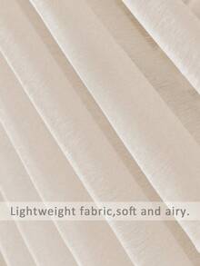 1pc Versatile White Sheer Curtain, Lightweight, Delicate Texture, Breathable, Semi-Transparent, Fresh Style For Balcony & Bedroom - Apricot - View 3