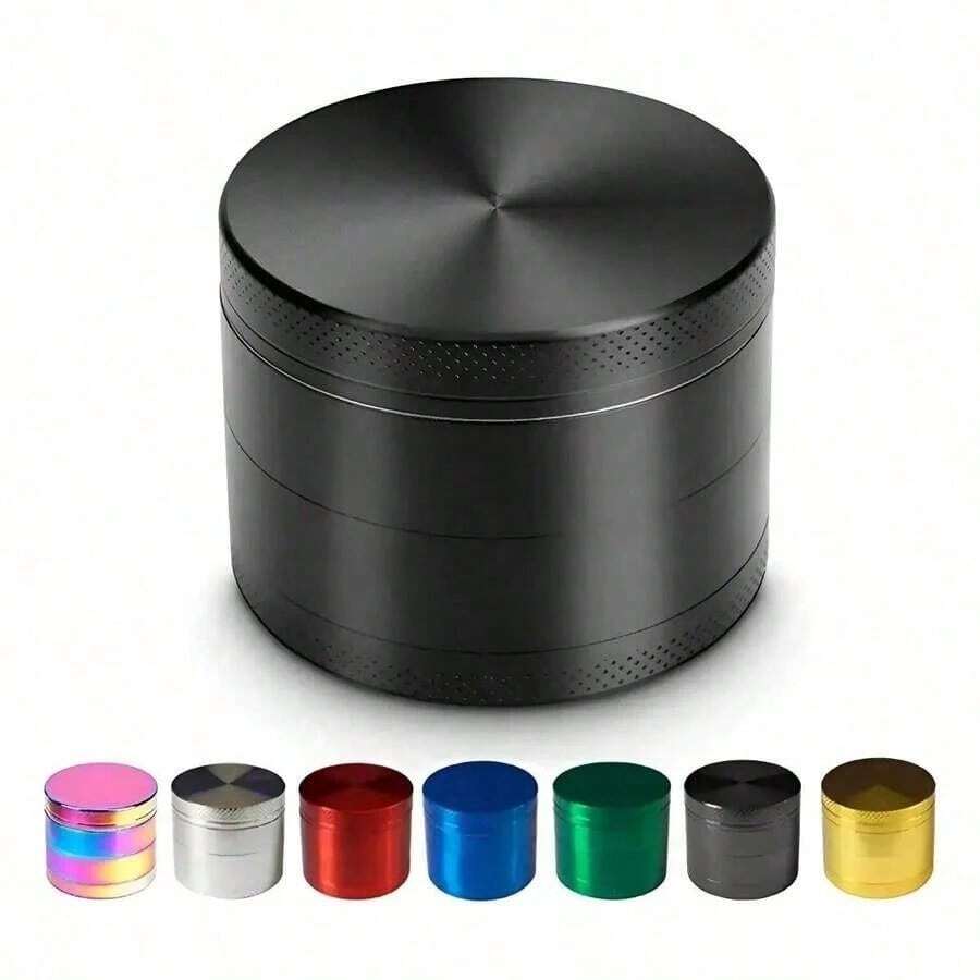 1pc 40mm Metal Grinder Set, 4-Layer Zinc Alloy Grinder, Premium Metal Multi-Function Grinder, Non-Slip Textured Shell, Portable Metal Grinder, Sharp Teeth And Fine Mesh, Smoking Accessories, Gift For Boyfriend, Men's Gift, Christmas Gift, Holiday Essential - Multiple Styles - View 1