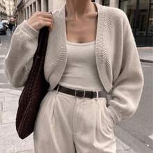 Plus Size Women's Autumn Knit Long Sleeve Cardigan, Suitable For Autumn Vacation, Autumn Wardrobe Essential - Apricot - View 6