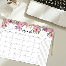 2027 Colorful Floral Wall Calendar, 12-Month Wall Calendar, Large Writing Space + Notes Memo Area, Home Office Schedule Planning - Color-d - View 5
