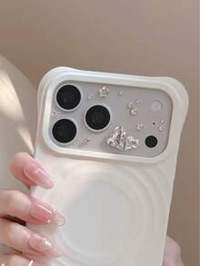 極具吸引力 INS 韓系風格彩色水鑽貼紙，適用於 iPhone 17 Pro Max 透明鏡頭膜，全新 Apple 17 Pro 後置相機防刮奢華保護膜 - 銀色 - 查看 4