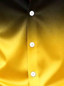 Vintage Casual Gradient Print Men's Plus Size Loose Lightweight Long Sleeve Shirt - Yellow - View 3