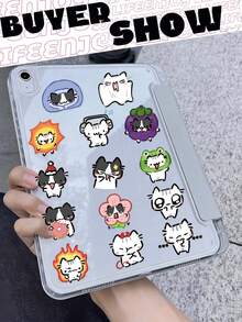 54PCS,Littel Cat Transparent Stickers,Scrapbook Supplies,Junk Journal Supplies,Creative And Aesthetic Design Sticker,Waterproof Decorative Stickers,Suitable For Mobile Phone Cases,Tablets,Mobile Phone,Laptops,Suitcases,Cars,Notebooks,Helmet,Guitar - Multicolor - View 6