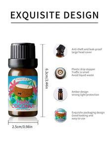 EMBRACEX. 10ml Coconut Oil, Coconut Fragrance, Coconut Scent, Coconut Wax Candle Making, Women's Summer Car Air Freshener, Reed Diffuser Oil, Home Decor Fun Gift Reed Diffuser Oil - Coconut - View 6