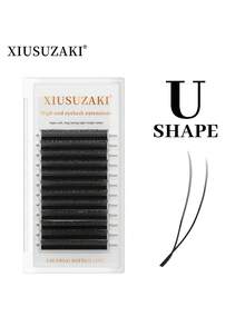 XIUSUZAKI Bộ lông mi giả nối kiểu U YY 12 hàng C/D 8-15mm màu đen, fan làm sẵn dạng chùm 0.07mm, mềm, tạo độ dày từng sợi, xốp dày dài, dễ gắn, dụng cụ trang điểm, phù hợp cho người mới bắt đầu - Xem 3
