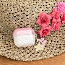 Clear Jelly Pink Polka Dot Compatible With Airpods 5 Protective Case, Wavy Contour Anti-Slip Earphone Cover + Cute Star Pendant Accessory Compatible With Apple Compatible With Airpods 5/4/2/3 Generation Pro2 Earphone Protective Soft Shell, Birthday Holiday Gift - Pink Polka Dot + Pendant - View 9