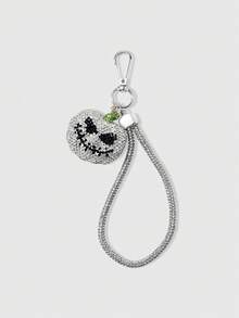 1pc Halloween Series Multi-Color Square Chain Beaded Cross & Pumpkin Keychain Bag Pendant - Multicolor - View 5