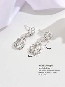 Women's Wedding Jewelry Sparkling Full Rhinestone Earrings Studs Suitable For Daily Wear, Evening Parties - Earrings - View 6