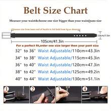 1pc Western Cowboy Men's Belt - With Square Alloy Buckle - Ideal Gift For Any Occasion - ZH029 - View 3