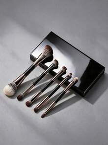 1 Set Makeup Brush Set With Storage Box, Dual-Ended Face And Eye Brushes, Soft Bristles, Black Handle With Gold Details, Portable Makeup Brushes, Suitable For Foundation, Loose Powder, Blush, Eyeshadow, Contour, Ideal For Travel And Daily Makeup - Multicolor - View 9