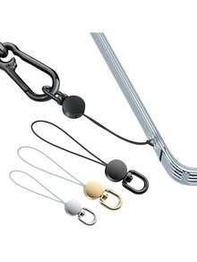 2Pcs 360 Degree Rotatable Mobile Phone Lanyard Strong Metal Short Strap Small Rope End With Ring Buckle Anti Lost Key Chain Durable Phone Accessory Portable Wrist Strap Connector For Cell Phone Keychains Small Gadgets - Multicolor - View 9