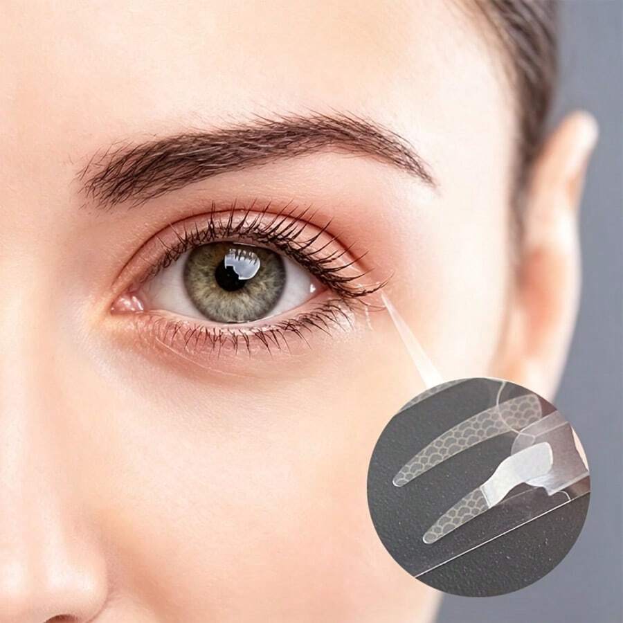 320PCS/Handle Eye Corner Adjustment Training Patches - Ultra-Thin Invisible Facial Eye Corner Training Patches - Makeup Compatible - Improve Small Eyes - Local Adjustment Of Eye Corner And Eye Tail Size - Handle Design; Easy To Grip - Half-Cut Style; Local Facial Training Patches - Daily - Natural - Makeup - Dressing - Travel - Swimming - Unisex - Large Capacity - Invisible Facial Training Band/Training Patches - Gift - Multicolor - View 1