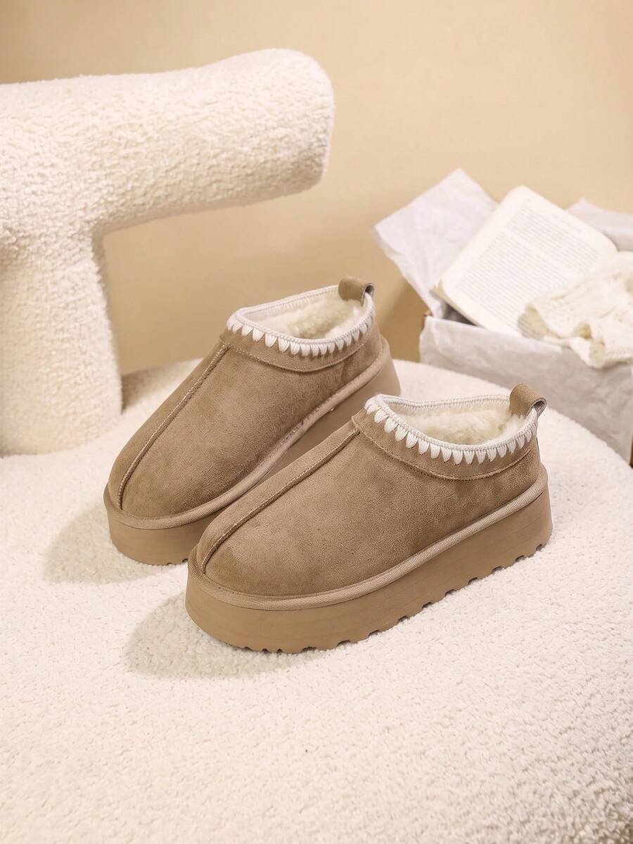 Casual Fleece Lined Soft Fur Home Wear - Light Grey - View 1