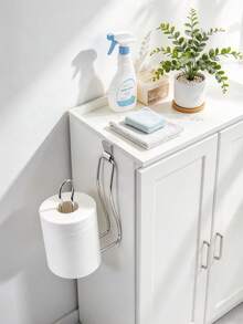 Tangki Toilet, Tempat Tisu Toilet Multifungsi yang Dipasang di Dinding, Rak Penyimpanan Tisu Kamar Mandi, Tersedia 2 Warna (Hitam/Perak), Desain Pemasangan Samping, Cocok untuk 18 Skenario Termasuk Kamar Mandi - MultiWarna - View 6