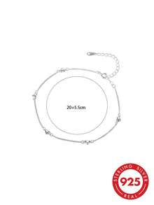 1pc S925 Sterling Silver Minimalist Cool Style Mini Heart Bracelet, Fashion Romantic Sweet Cute Personalized Fresh Gentle Atmosphere Elegant Elegant Daily Commute Casual Versatile Niche Accessory Holiday Gift For Girlfriend - Love - View 6