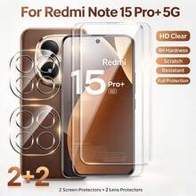4pcs Set, Compatible With Redmi Note 13 Pro+/14 Pro/14 Pro 4G/14 Pro 5G/14 Pro+/15 4G/15 5G/15 Pro 4G/15 Pro 5G/15 Pro+/14 4G/14 5G/15 Pro/15 Pro+/13C/14C/15C/A5/15/A7 Pro, 2pcs High Definition Tempered Glass Screen Protector + 2pcs High Definition Transparent Tempered Glass Lens Protector, Full Coverage Tempered Glass Screen Protector With Edge Adhesive, Scratch-Resistant Film, Phone Protection, High Clarity, Smooth Surface, Shatter-Resistant Material, Durable Glass, Phone Screen Shield - Clear - View 6
