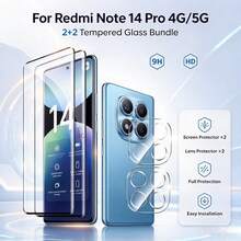 4pcs Set, Compatible With Redmi Note 13 Pro+/14 Pro/14 Pro 4G/14 Pro 5G/14 Pro+/15 4G/15 5G/15 Pro 4G/15 Pro 5G/15 Pro+/14 4G/14 5G/15 Pro/15 Pro+/13C/14C/15C/A5/15/A7 Pro, 2pcs High Definition Tempered Glass Screen Protector + 2pcs High Definition Transparent Tempered Glass Lens Protector, Full Coverage Tempered Glass Screen Protector With Edge Adhesive, Scratch-Resistant Film, Phone Protection, High Clarity, Smooth Surface, Shatter-Resistant Material, Durable Glass, Phone Screen Shield - Clear - View 16