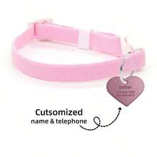 Personalized Custom Pet Anti-Lost Engraved ID Tag + High Elasticity Adjustable Collar, Pet Accessories, Personalized Custom Pet Heart-Shaped Ornament, Suitable For Small And Medium Cats And Dogs - Multicolor - View 31