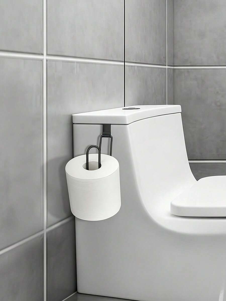 Tangki Toilet, Tempat Tisu Toilet Multifungsi yang Dipasang di Dinding, Rak Penyimpanan Tisu Kamar Mandi, Tersedia 2 Warna (Hitam/Perak), Desain Pemasangan Samping, Cocok untuk 18 Skenario Termasuk Kamar Mandi - MultiWarna - View 1