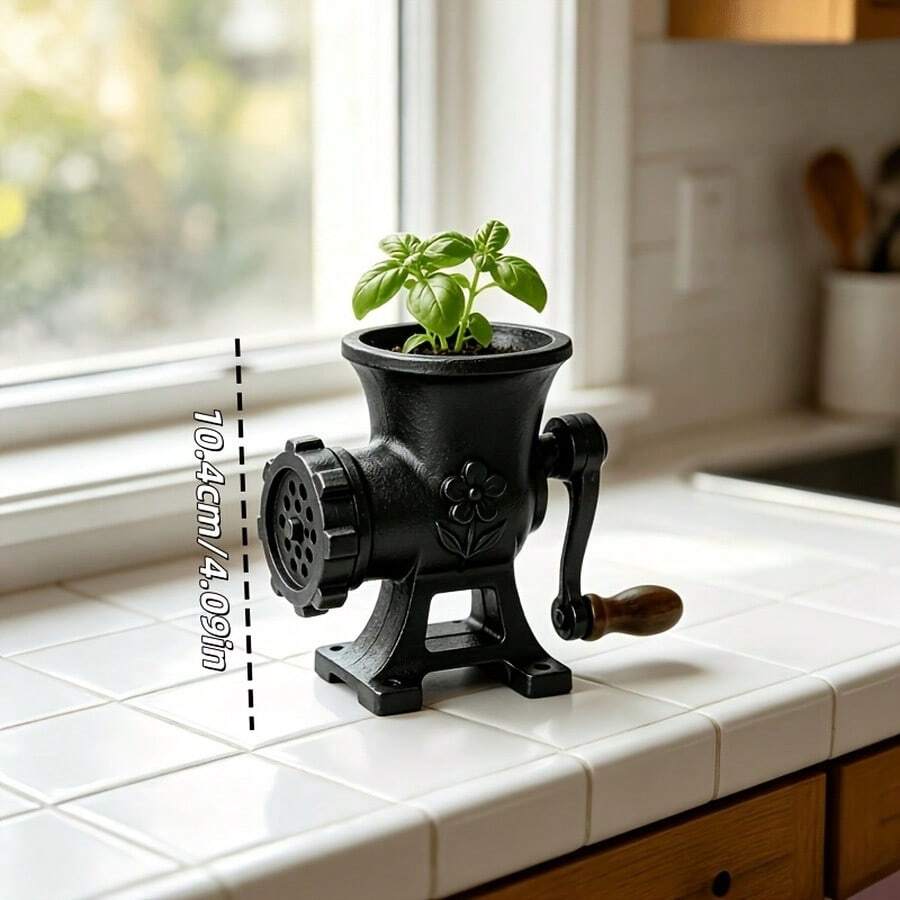 Chậu trồng cây hình máy xay thịt mini, phong cách retro sáng tạo, phù hợp trồng sen đá hoặc cây xanh nhỏ, dùng làm đồ trang trí bàn làm việc tại nhà, kết hợp chức năng lưu trữ và trang trí, quà tặng trang trí nhà lý tưởng - Khay ươm cây hình máy xay thịt - Xem 1