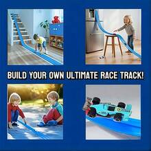 5m Flexible Track Set With 4 Cars, Portable Ramp Track Toy, Suitable For Boys And Girls, Christmas Birthday Gift, No Battery Required, Portable Play Set, Compact Design, Interactive Gameplay, Durable Track, Racing Game, Manual Toy, Holiday Gift - Multicolor - View 5