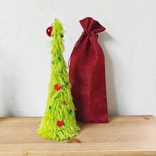 Christmas Desktop Bendable Christmas Tree, Green Plush Christmas Tree, Christmas Tree Desktop Decoration, Party Table Centerpiece (No Light Strip, No Glow, No Ladder) - Multicolor - View 13