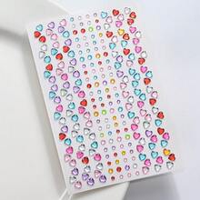 1pc Sticker Set, Acrylic Material, Rhinestone DIY Decoration Diamond Stickers, Colorful Mini Heart Diamond Reward Stickers, Suitable For Water Bottles, Cameras, Phones, Cups, Face, Nails, Phone Cases, Laptops, Furniture, Refrigerators, Party Gifts, Birthday Rewards, Crafts And Other Creative DIY Decoration Diamond Stickers (Random Color) - one-size - View 4