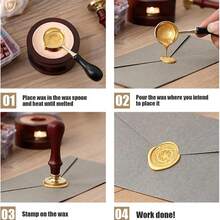 Custom Wax Seal Stamp Set, Personalized Initial Or Logo Wax Seal Stamp 3cm, Suitable For Weddings, Gifts, Letters, Wedding Name Wax Seal Stamp Set, Decorative Wedding Wax Seal Kit, For DIY Invitation Envelopes, Unique Gift, Botanical Style - Multi-color 3cm - View 12