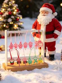 1pc Multicolor Fashionable Cute Soft Clay Heart Lollipop Christmas Tree Pendant, Suitable For Christmas Gift For Best Friends, DIY Jewelry Handmade Craft, Necklace, Earring, Keychain Making - Multicolor - View 10